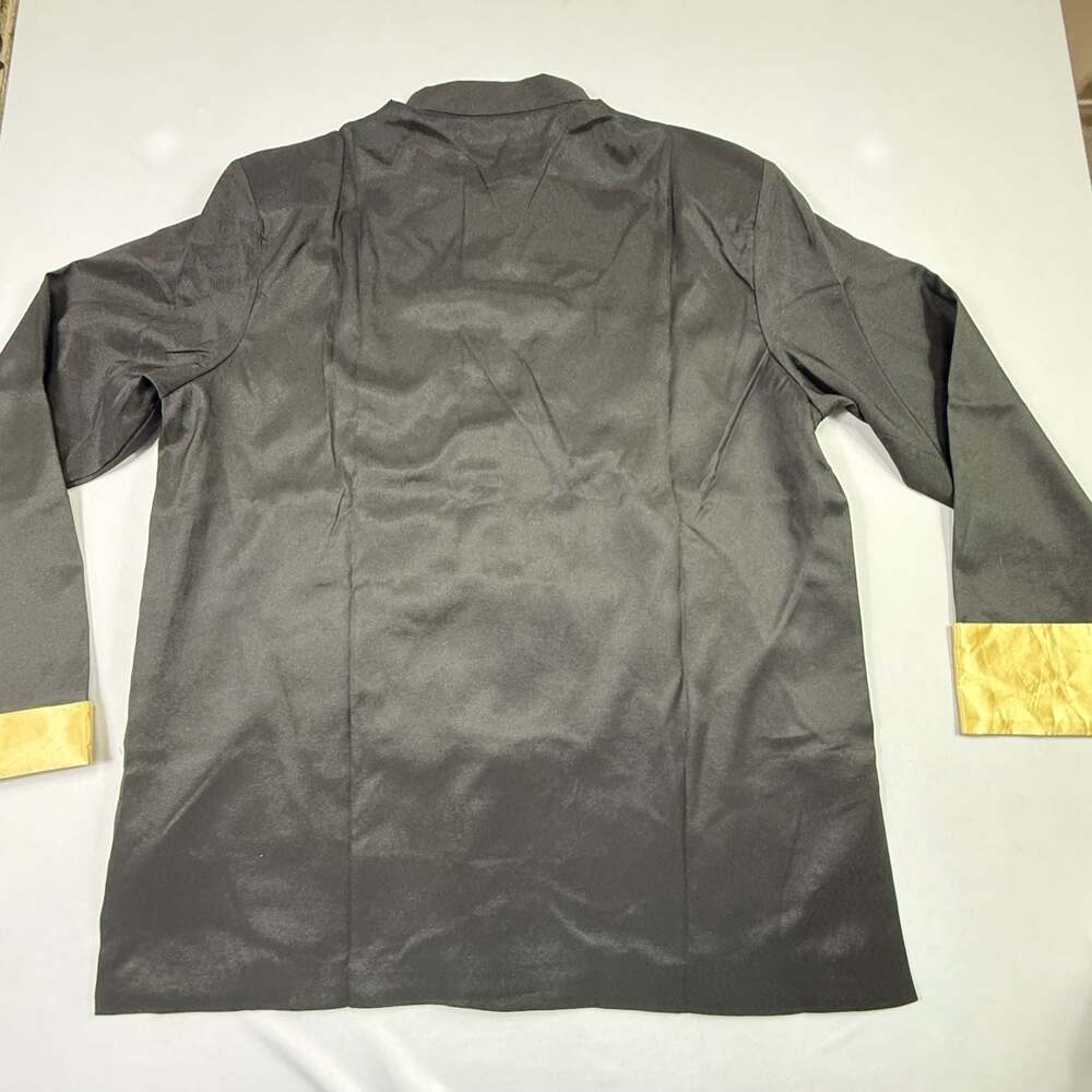 Jin Yue Fu Shi Black Gold Dragon Embroidered Tang Suit Kung Fu Jacket Size XXXL - Picture 9 of 9